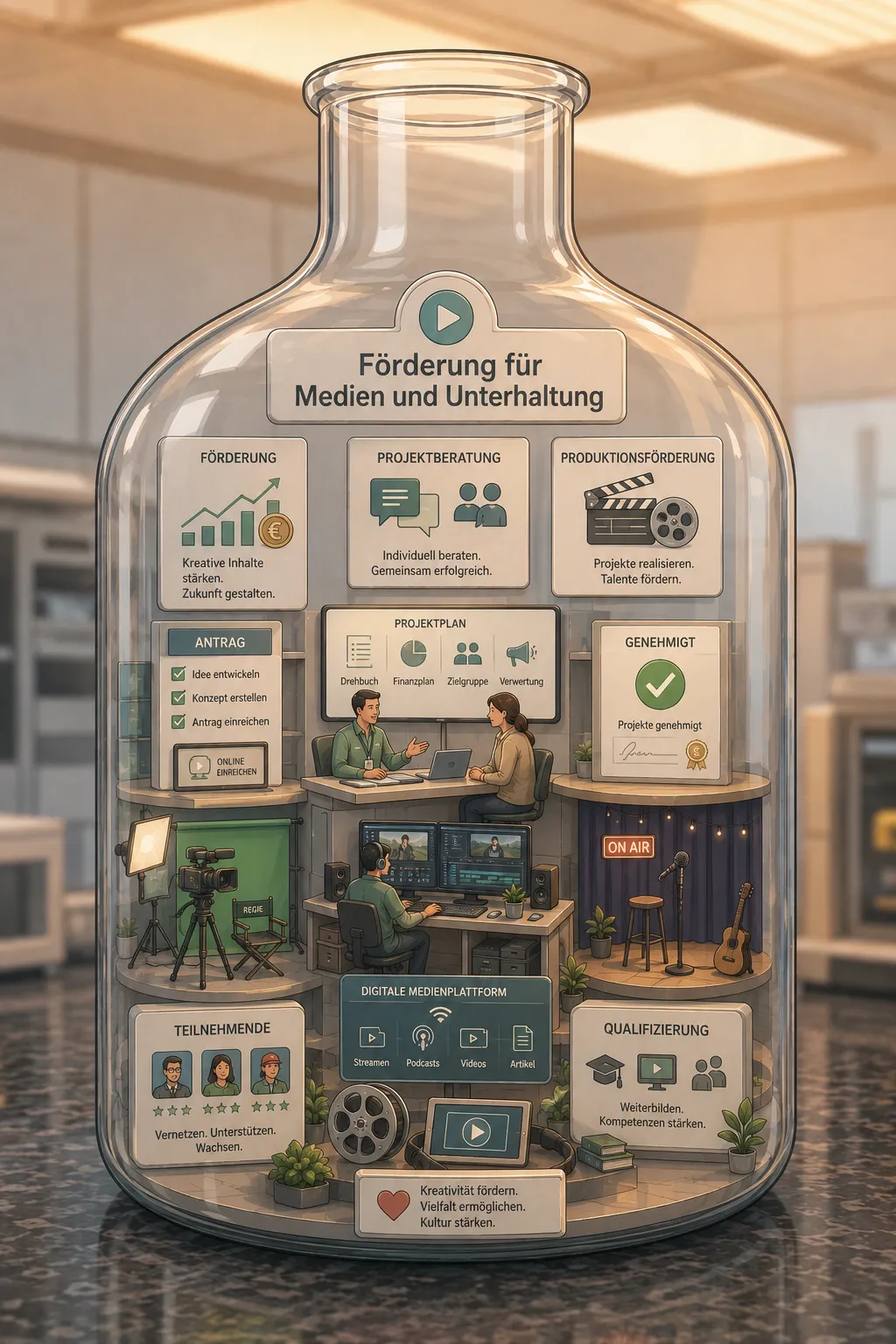 Förderung für Medien und Unterhaltung