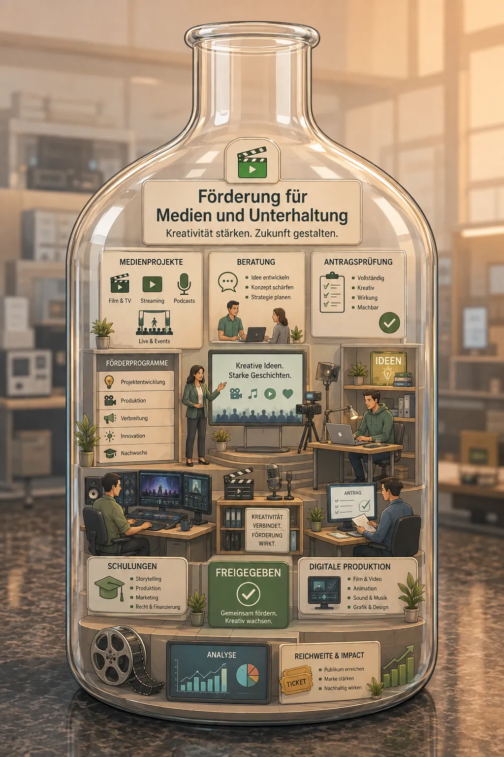 Förderung für Medien und Unterhaltung