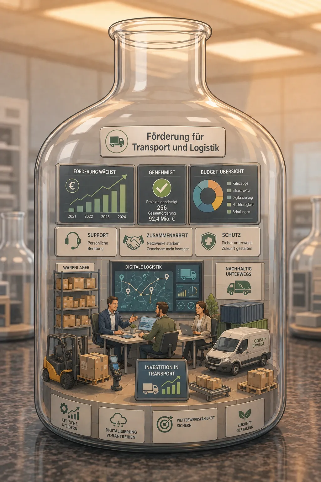 Förderung für Transport und Logistik