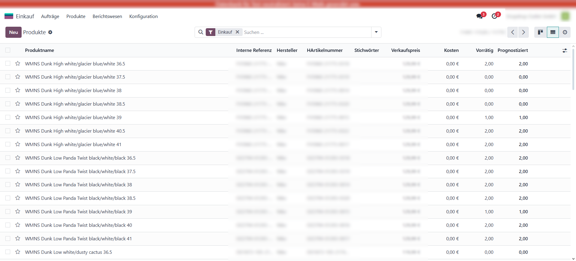 Produkt  Import  für   Einkauf​