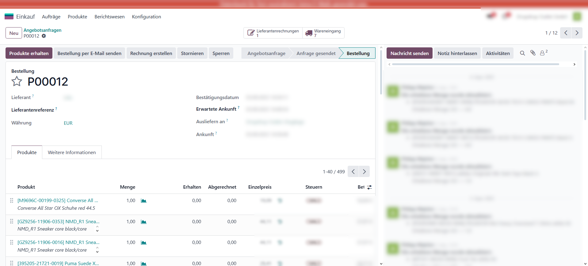 Produkt  Import  für   Einkauf​