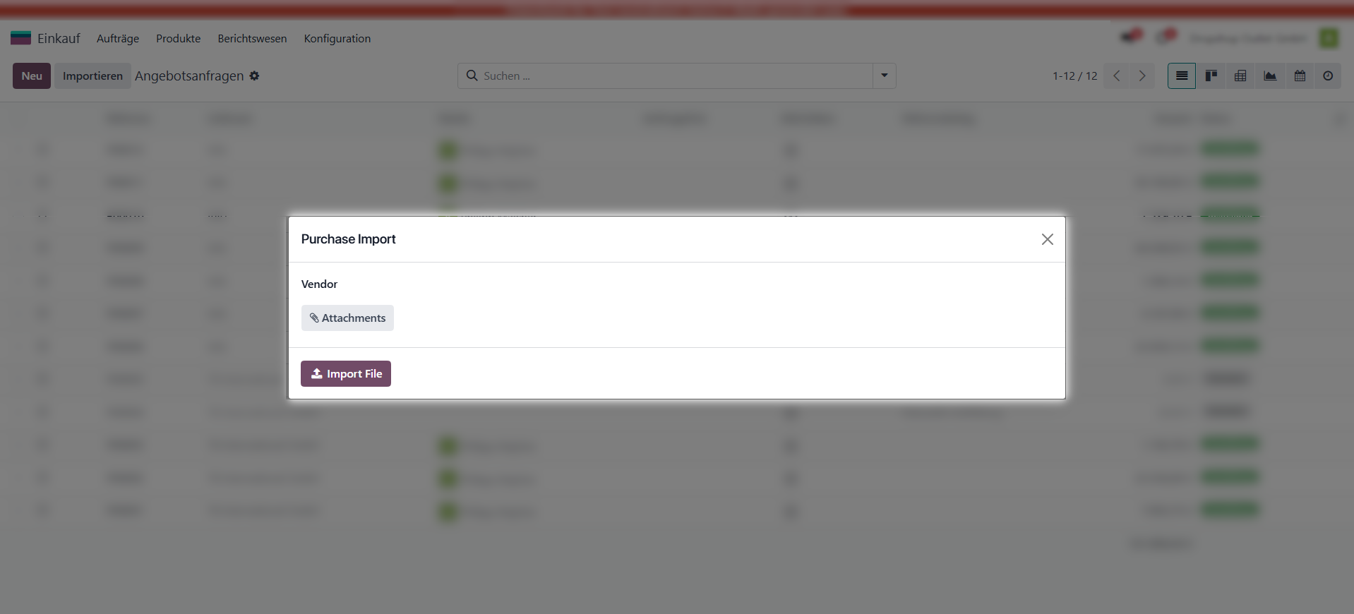 Produkt  Import  für   Einkauf​